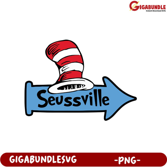 Seussville Cat in the Hat PNG - Fun Dr. Seuss Printable Design