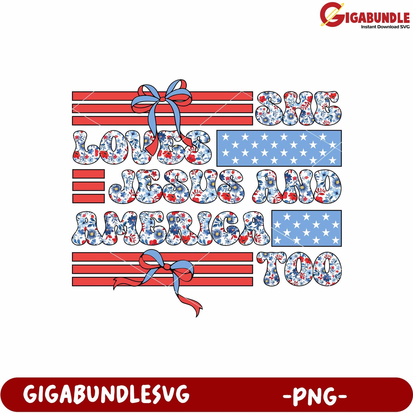 She loves jesus and american too png, american pride png, faith and patriotism png