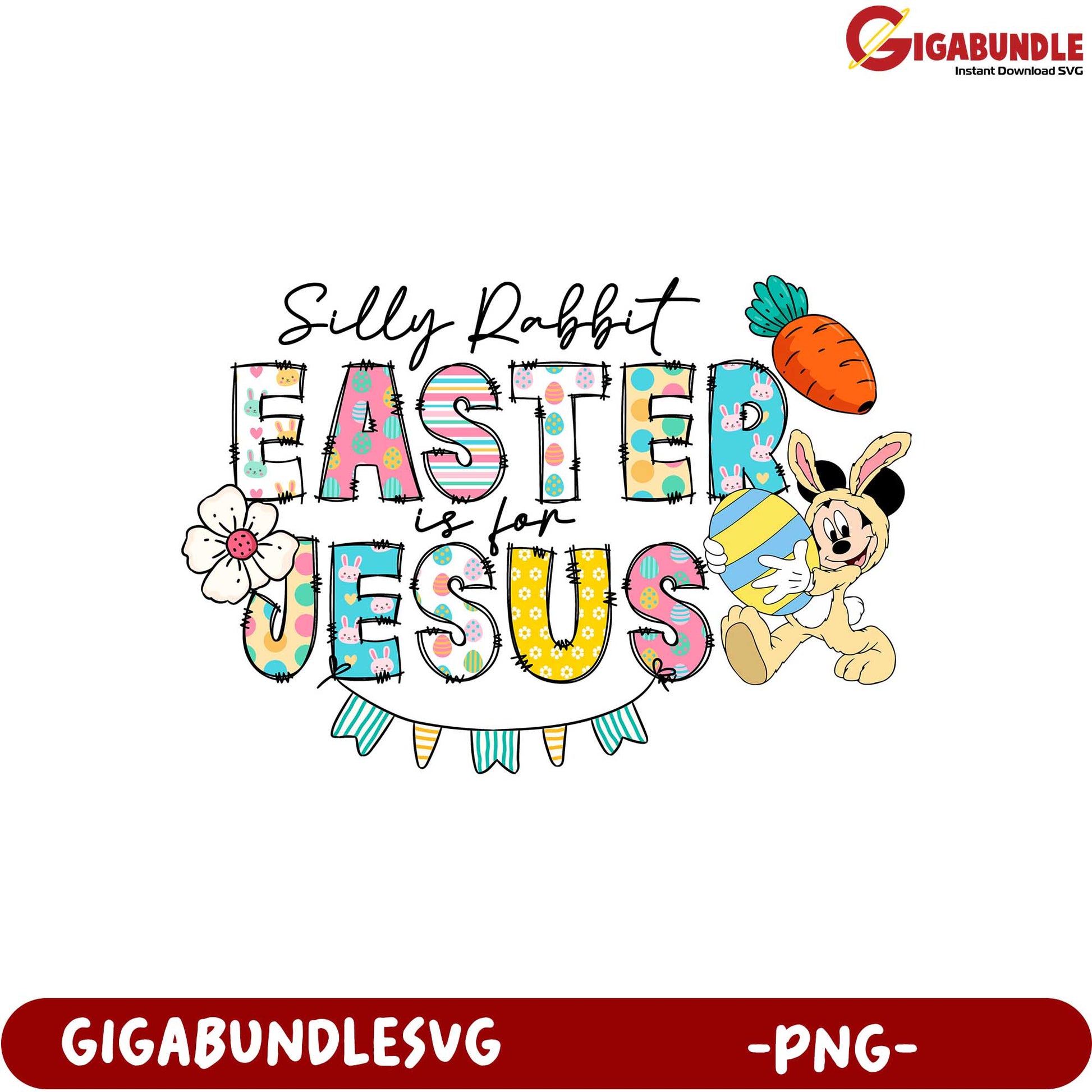 Silly Rabbit Easter is for Jesus PNG Design for Celebrations