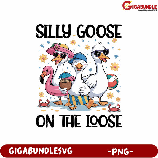 Silly goose on the loose png, goose on the loose png, funny bird png