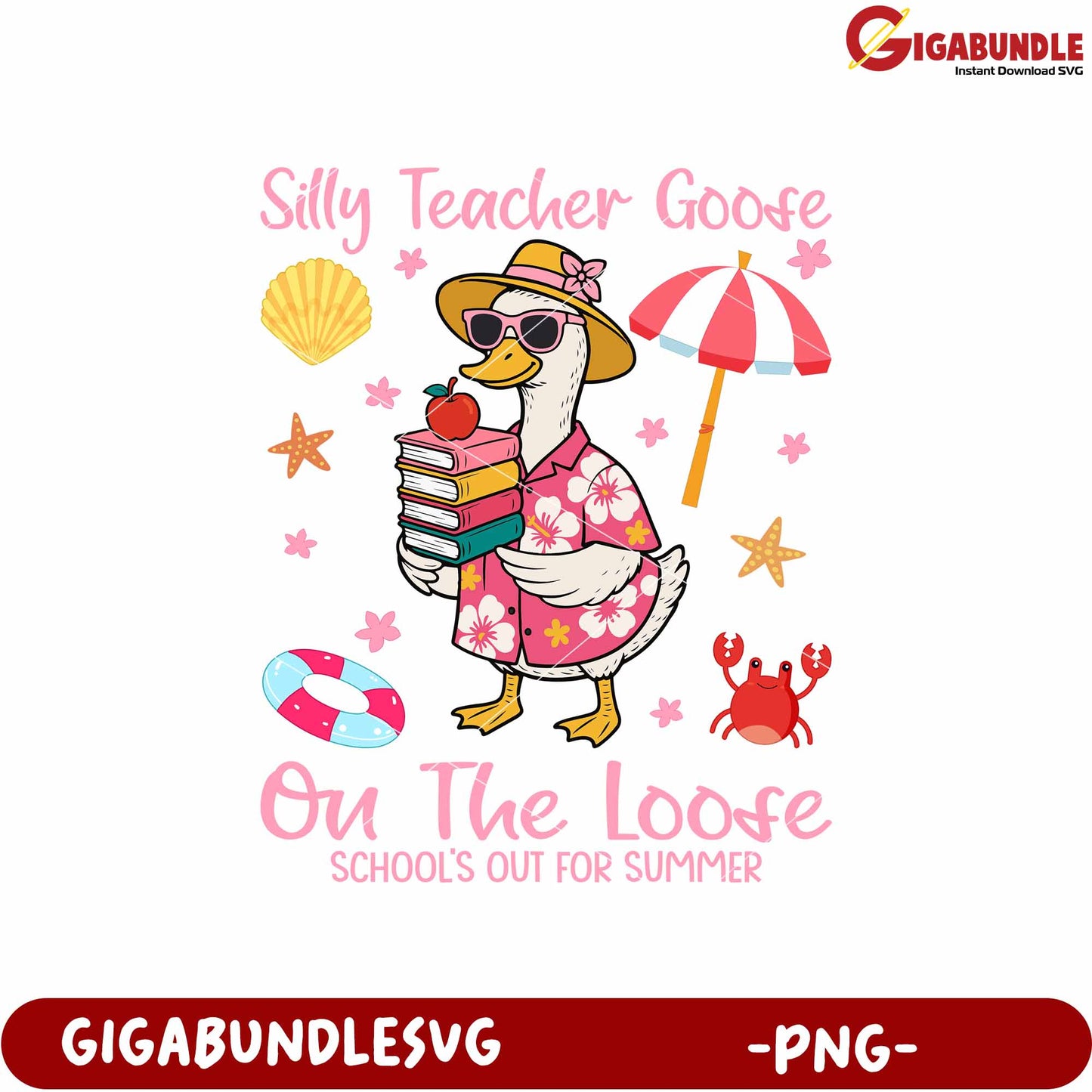 Silly teacher goose on the loose png, funny bird png, playful teacher png