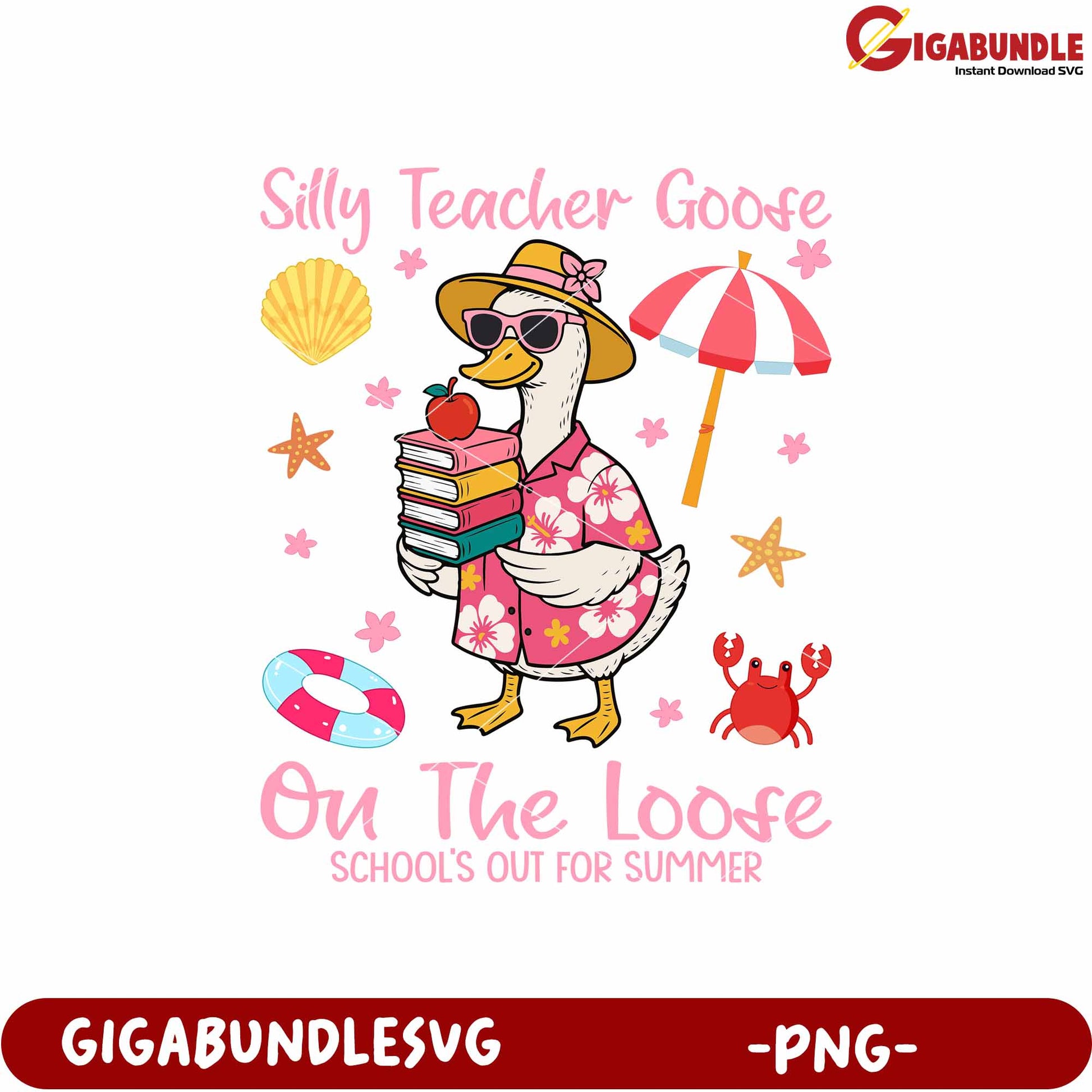 Silly teacher goose on the loose png, funny bird png, playful teacher png