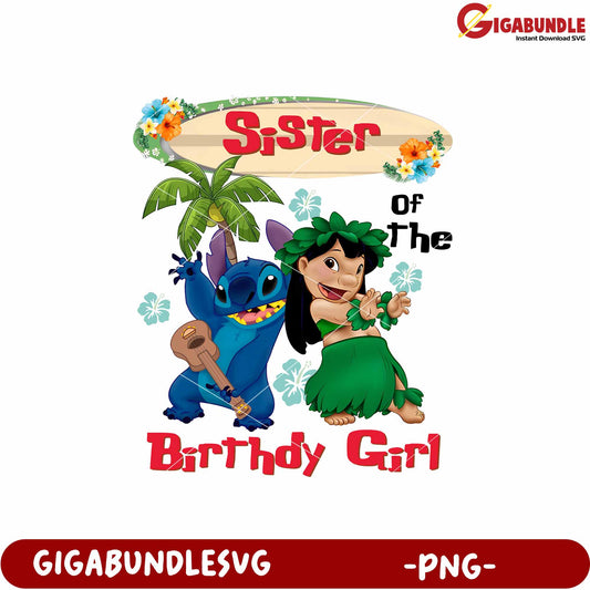 Sister birthday stitch lilo png, stitch and lilo png, disney celebration png