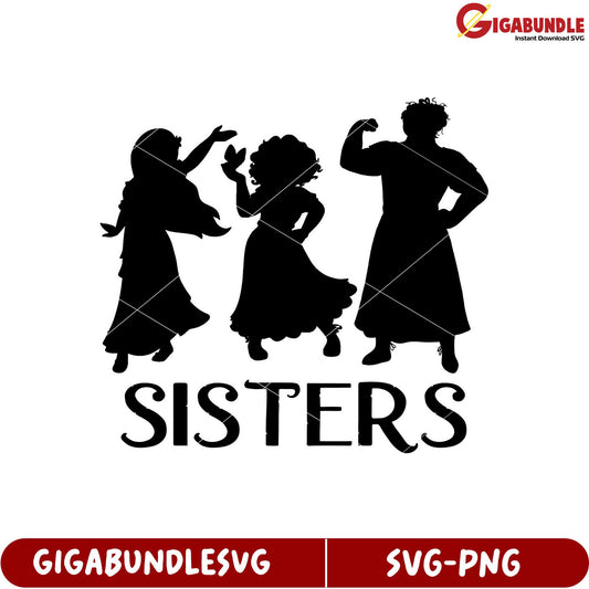 Sisters Silhouette Design SVG Vector for Creative Crafting Projects