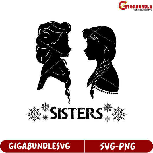 Sisters Silhouette Design SVG for Crafting and Personal Use Download