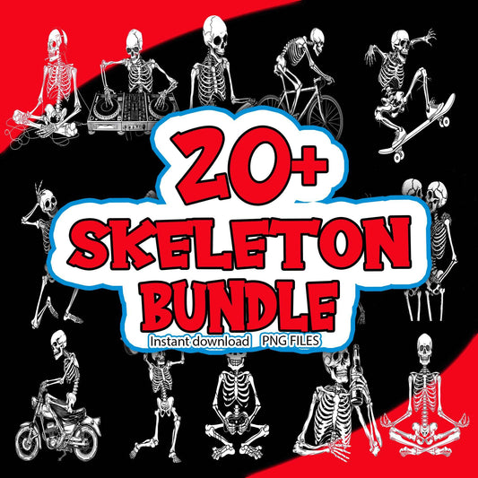 Skeleton SVG, Skeleton PNG Bundle, Skeleton Clipart, Skeleton Cut Files