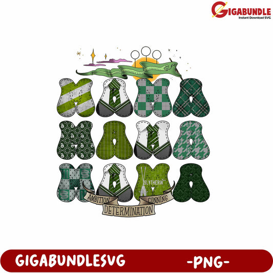 Slytherin Inspired PNG Design with Ambition Cunning and Determination