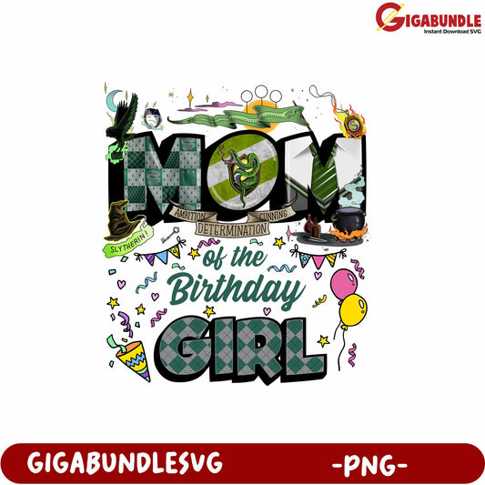 Slytherin Mom of the Birthday Girl PNG Design for Celebrations