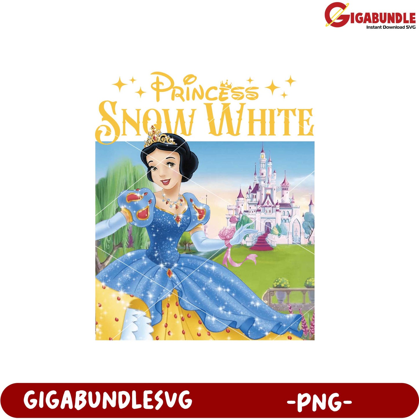 Snow White Princess PNG Artwork for Kids Nursery Decor