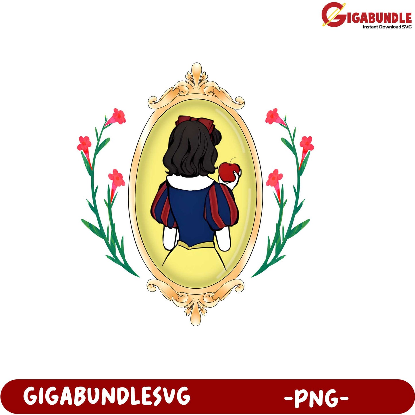 Snow White Reflection Art PNG Download for Crafting Projects