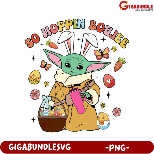 So Hoppin Boujee Bunny Themed PNG Design for Easter Fun