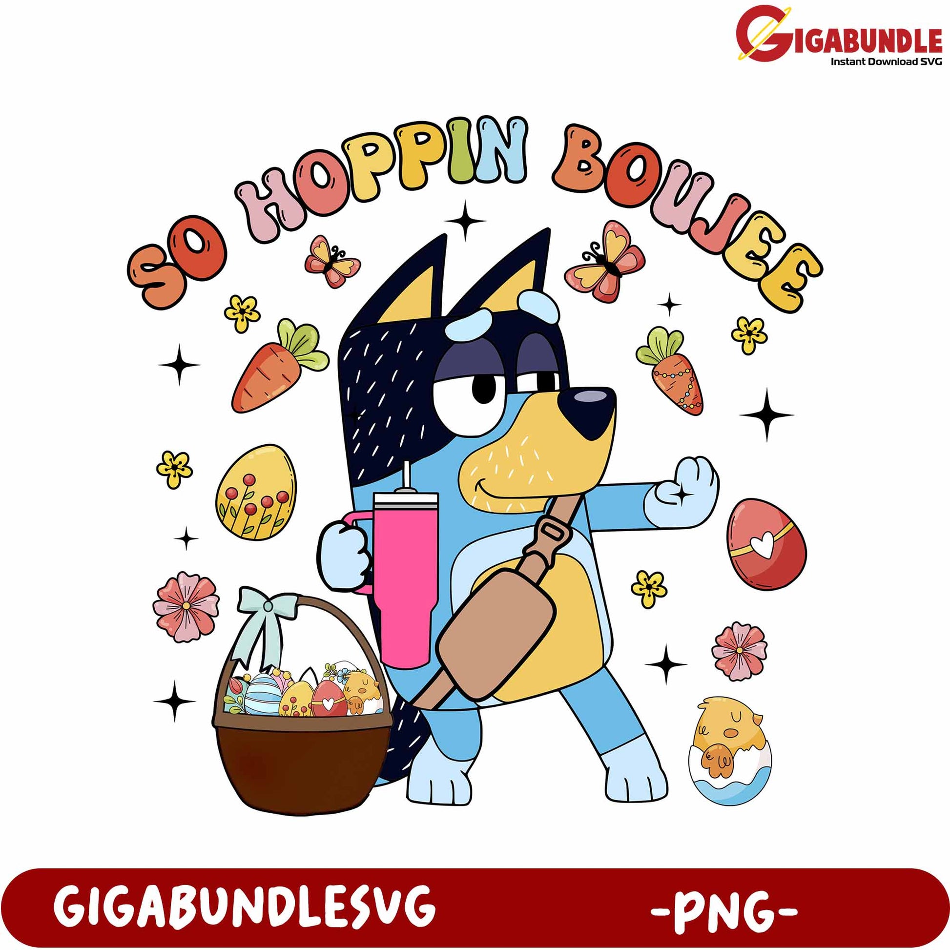 So Hoppin Boujee Colorful PNG Design for Fun Spring Projects