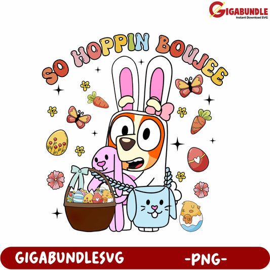 So Hoppin Boujee Cute Easter Character PNG Design