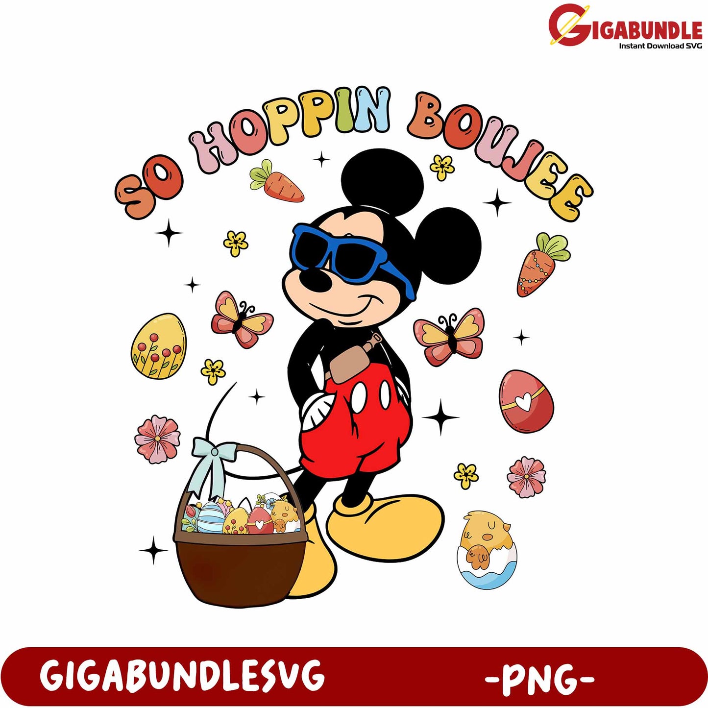 So Hoppin Boujee Mickey Mouse Easter PNG Graphic Design