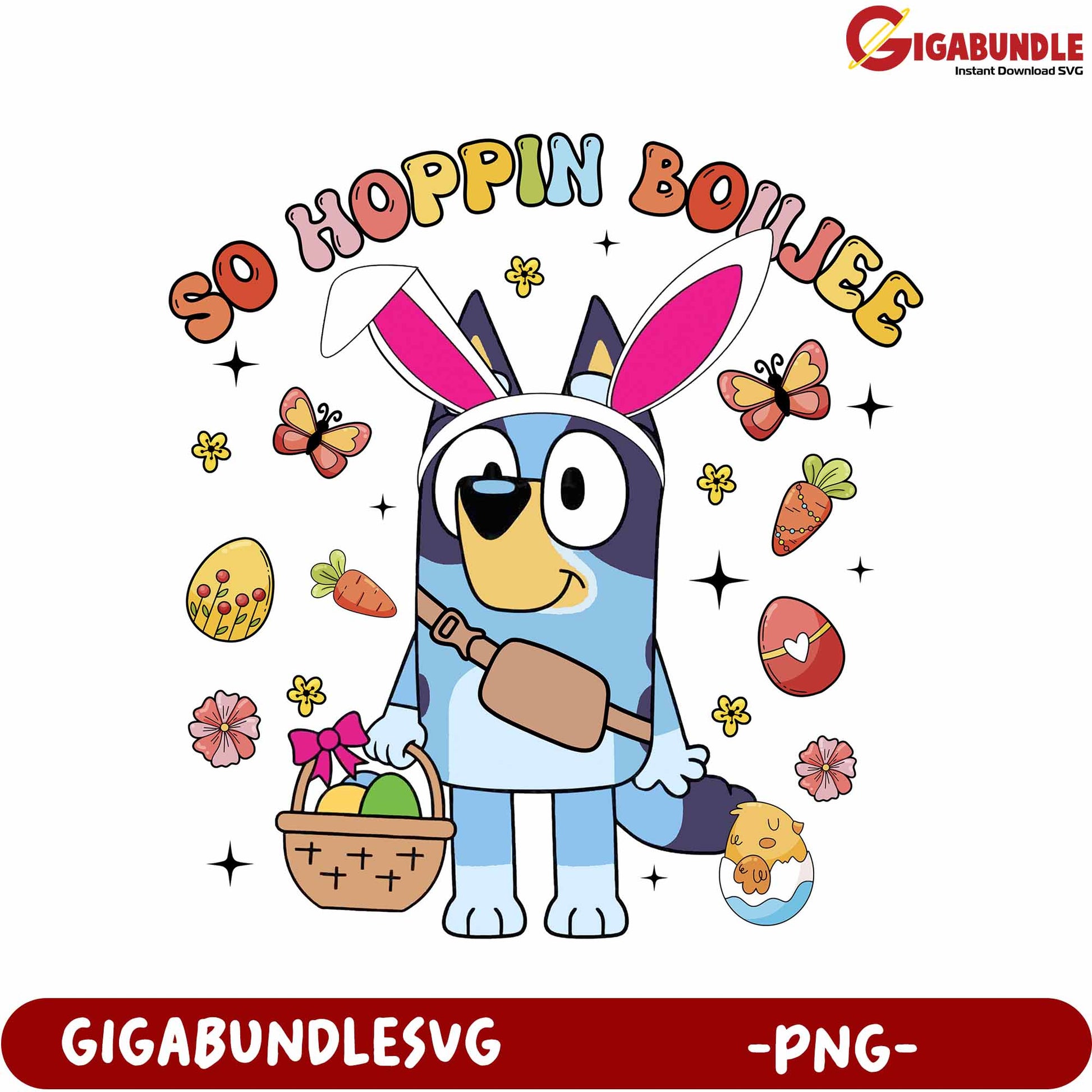 So Hoppin' Boujee Easter Bunny PNG Design for Kids' Crafts