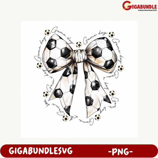 Soccer Bow Graphic for Game Day Celebrations PNG