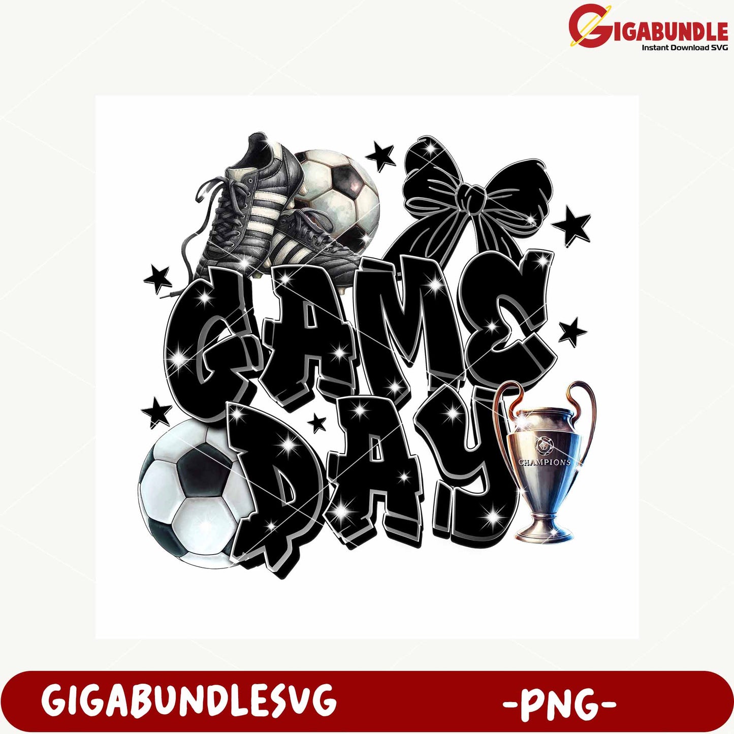 Soccer Game Day Celebration PNG Product Design Artwork