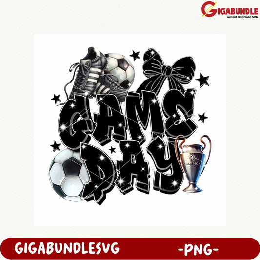 Soccer Game Day Celebration PNG Product Design Artwork