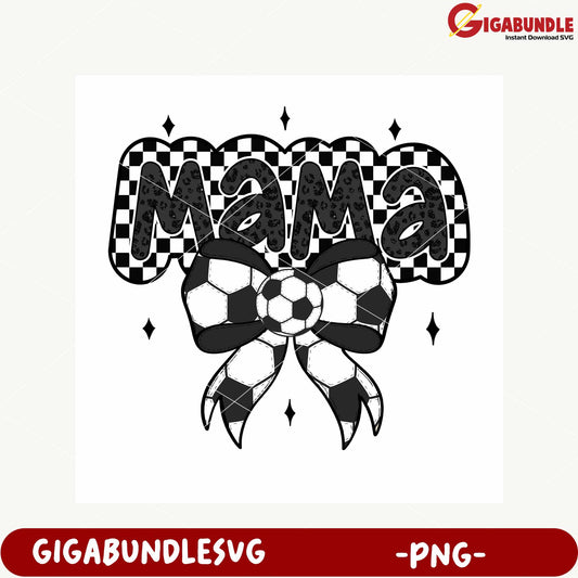 Soccer Mama Bow Graphic Design in PNG Format