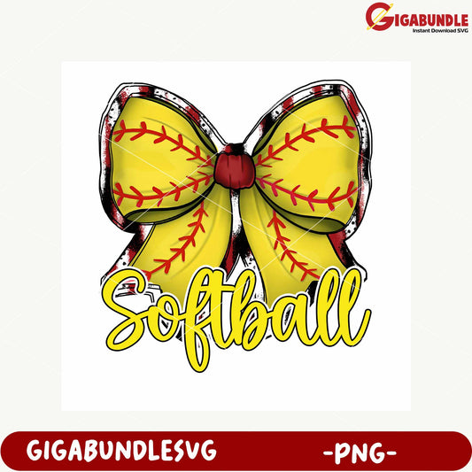 Softball Bow Graphic Design for Creative Projects PNG