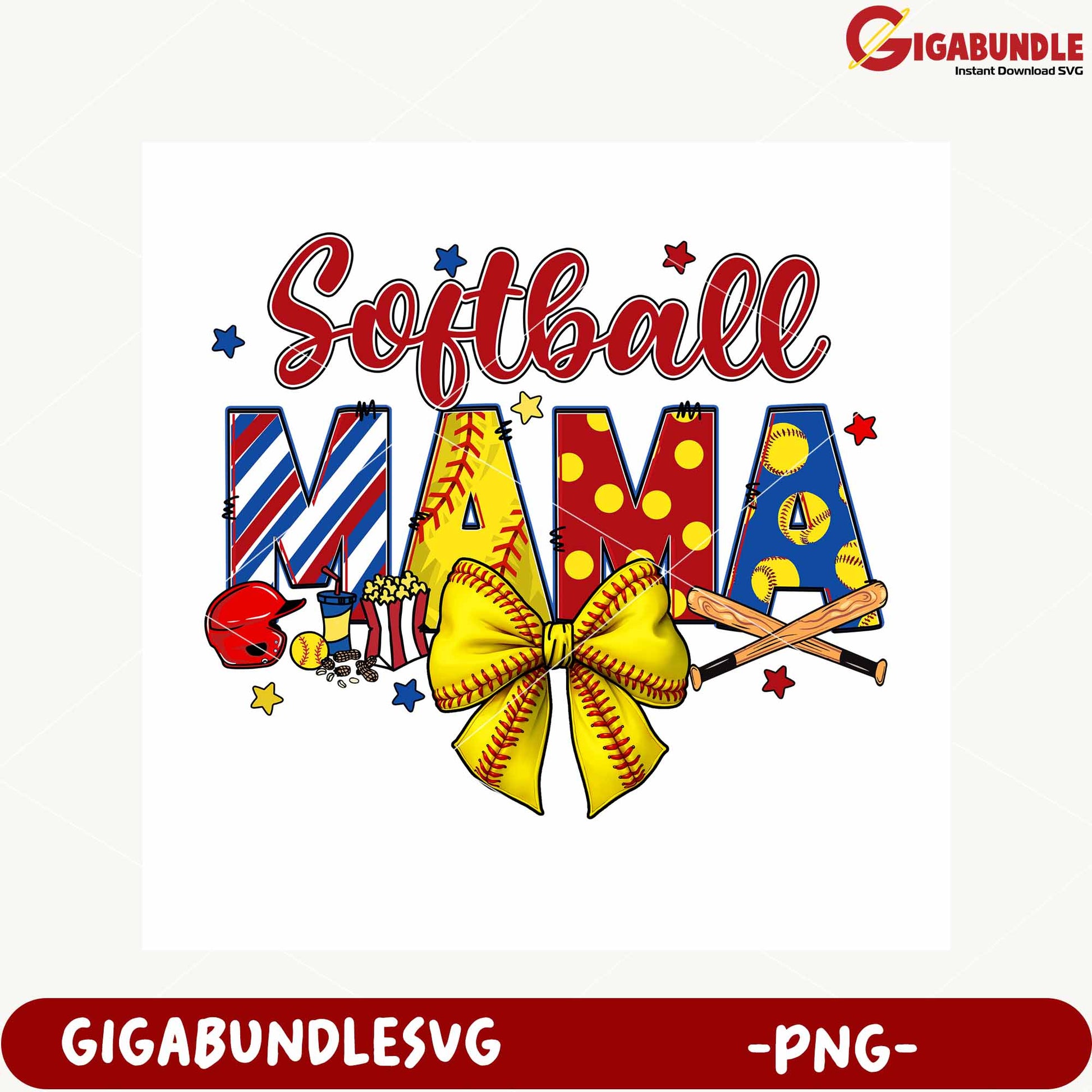 Softball Mama Clipart PNG for Sports Enthusiasts Design