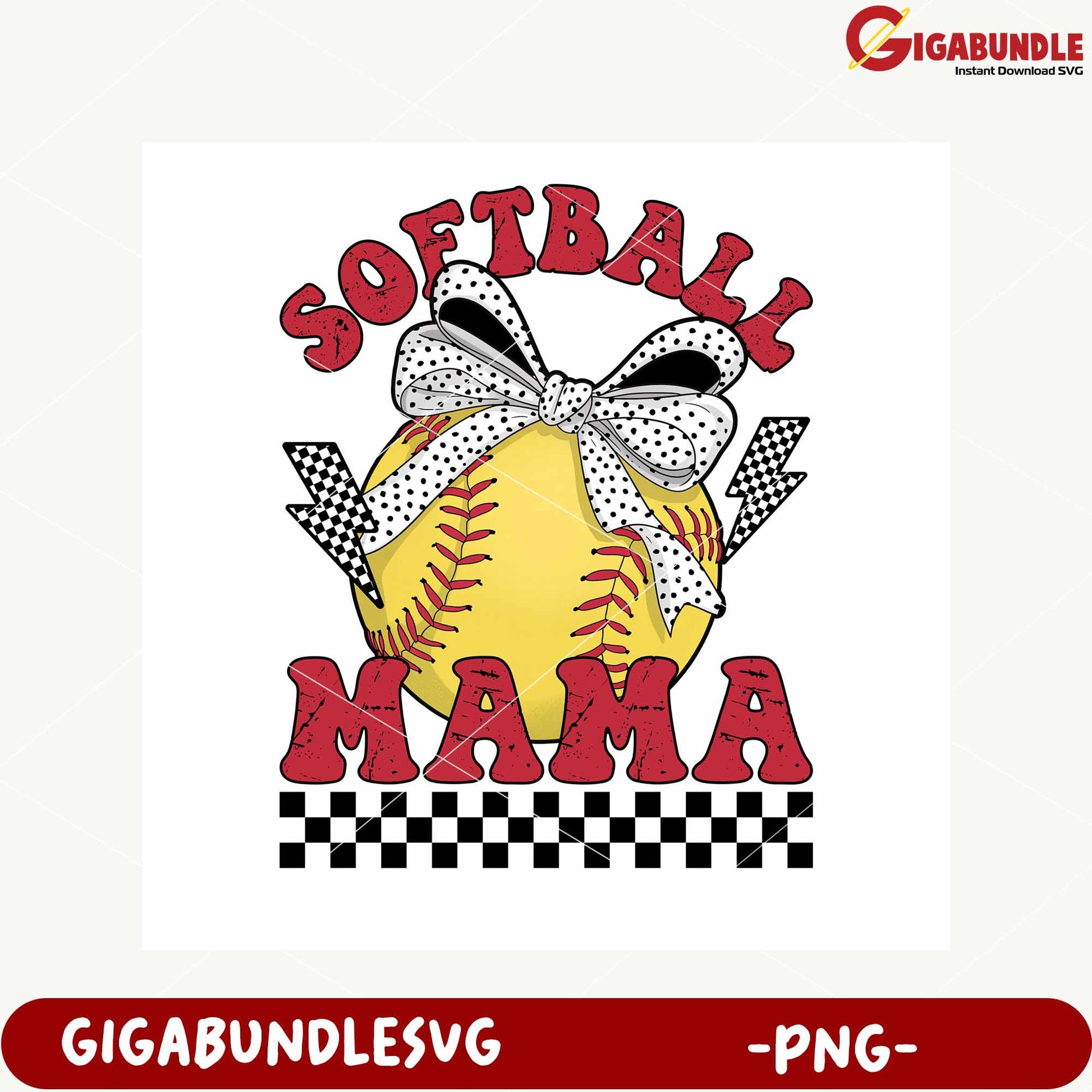 Softball Mama Graphic Design for Apparel and Crafts PNG