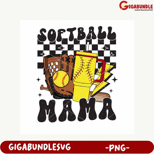 Softball Mom Design PNG for Sports Fans and Gifts
