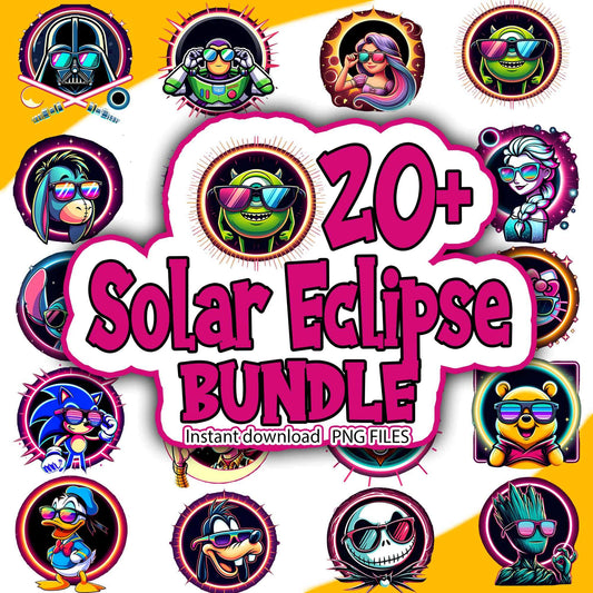 Solar Eclipse Characters Bundle Png