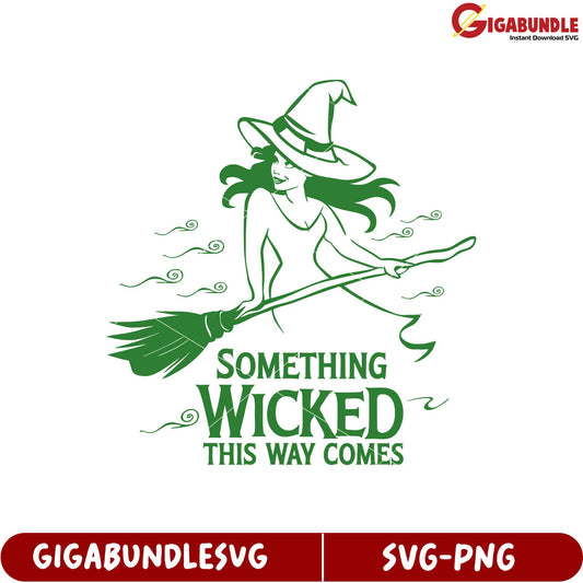 Something Wicked Witch Graphic for Halloween SVG Downloadable Art