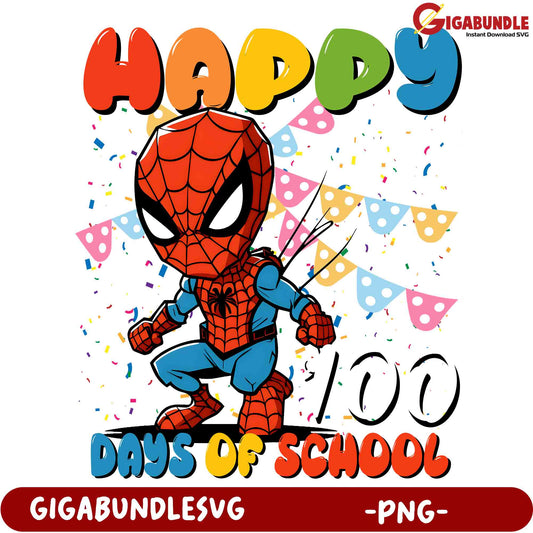 Spiderman 100 Days of School PNG