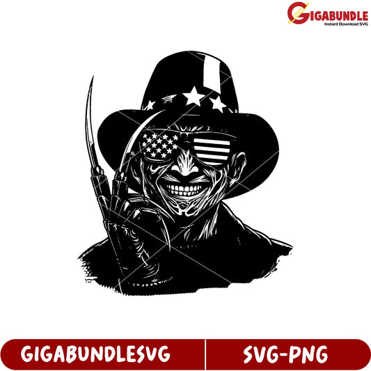 Spooky American Clown with Claws SVG Design for Creative Projects