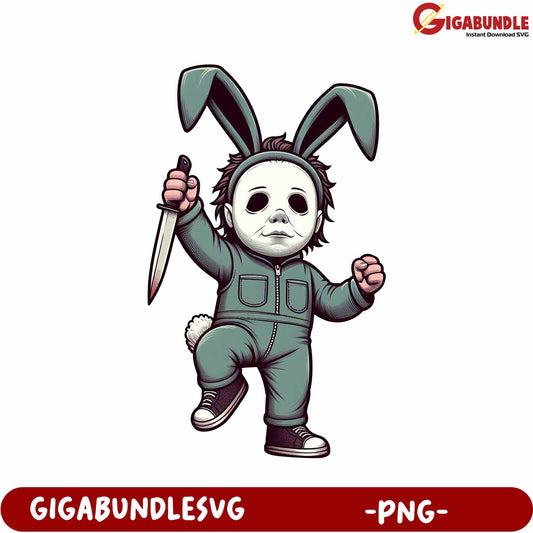 Spooky Bunny Costume Character PNG for Creative Projects