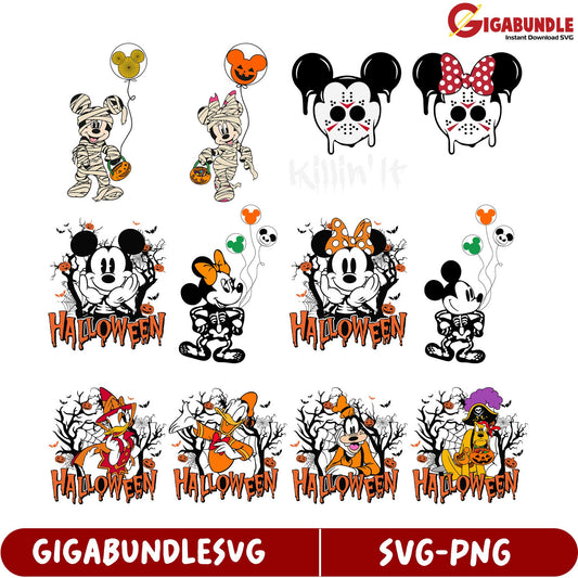Spooky Disney SVG Bundle Halloween Mickey and Friends Designs