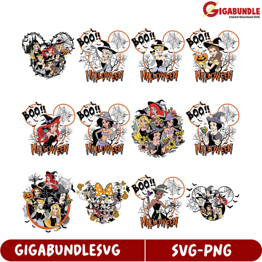 Spooky Halloween SVG Bundle 10 Fun Witch Illustrations