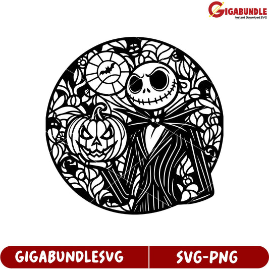 Spooky Jack Skellington SVG Art for Halloween Decor and Crafts