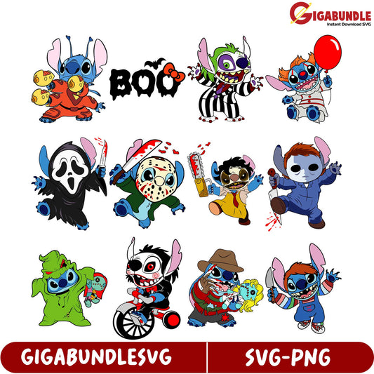 Spooky Stitch SVG Bundle  Halloween Fun Clipart Collection