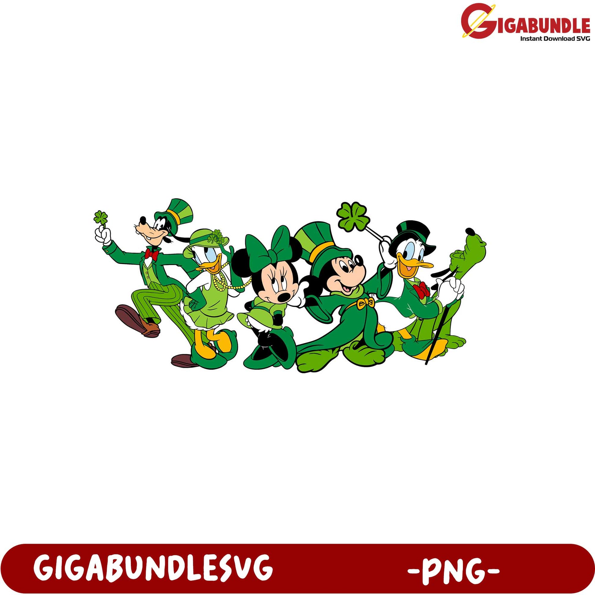 St. Patrick's Day Disney Character PNG - Fun and Festive Design