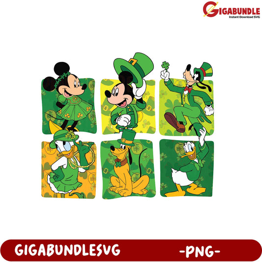 St. Patrick's Day Disney Characters PNG Bundle for Crafts