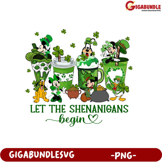 St. Patrick's Day Fun Let the Shenanigans Begin PNG Design