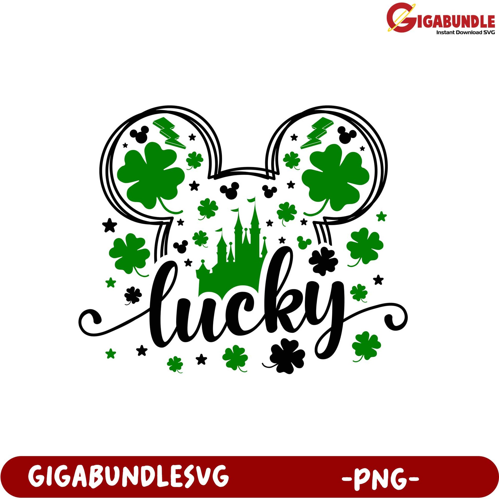 St. Patrick's Day Lucky Mouse Ears PNG Design for Creatives