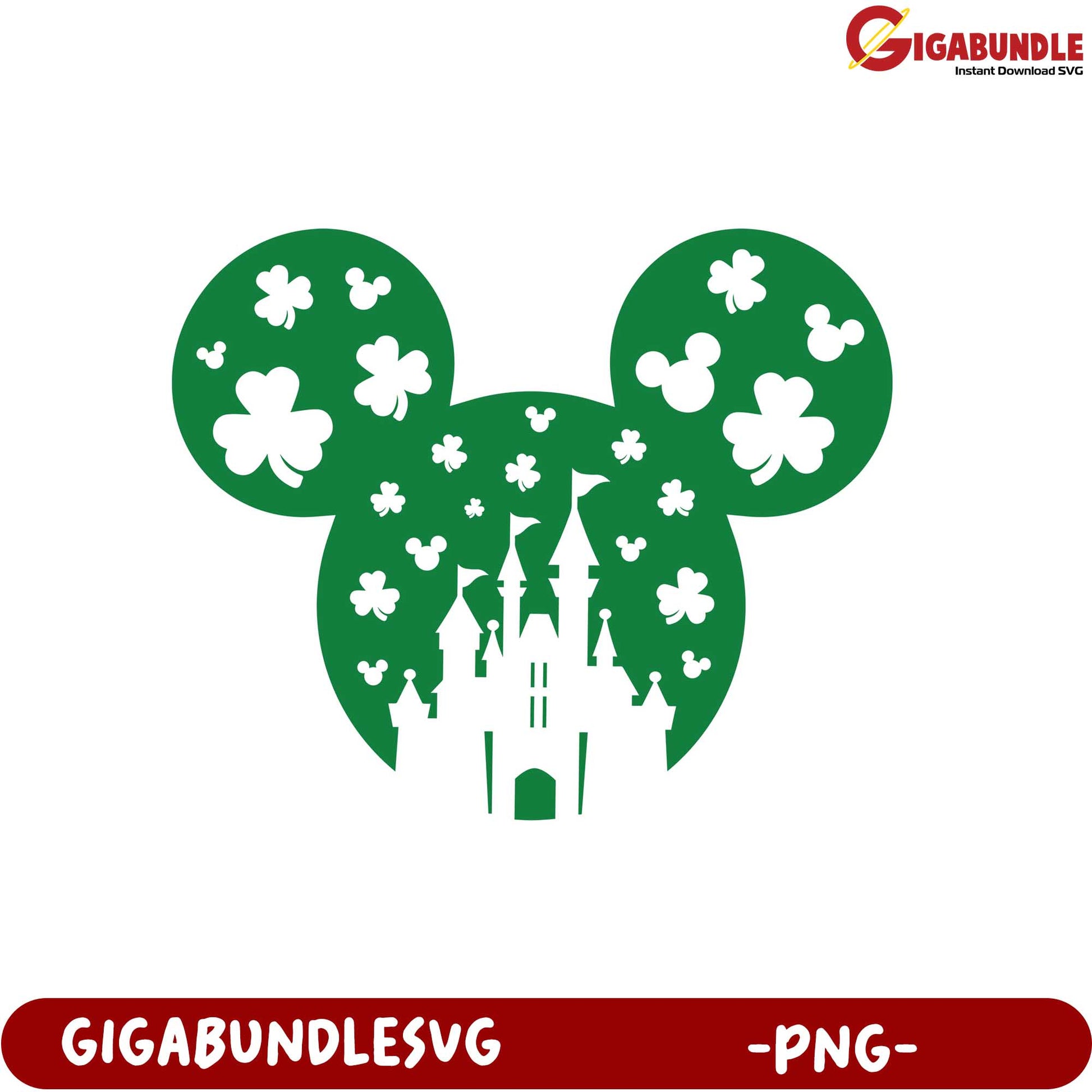 St. Patrick’s Day Mickey Mouse Castle PNG for Festive Crafts