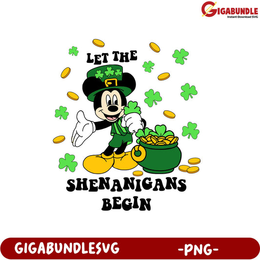 St. Patrick's Day Mickey Mouse PNG - Let the Shenanigans Begin!