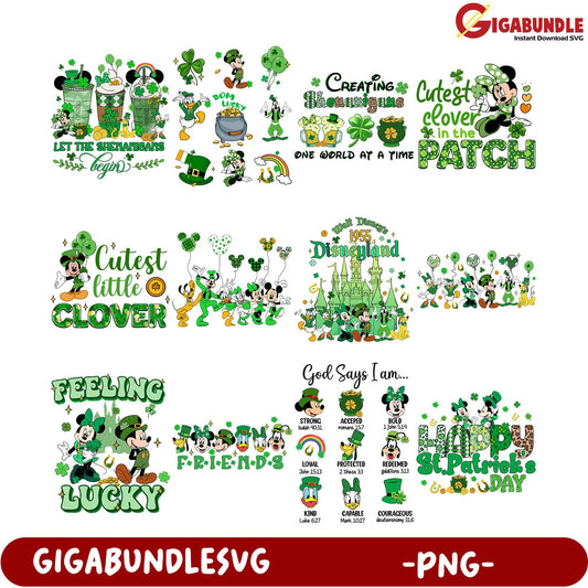 St. Patrick's Day Mickey Mouse PNG Bundle - Lucky Designs