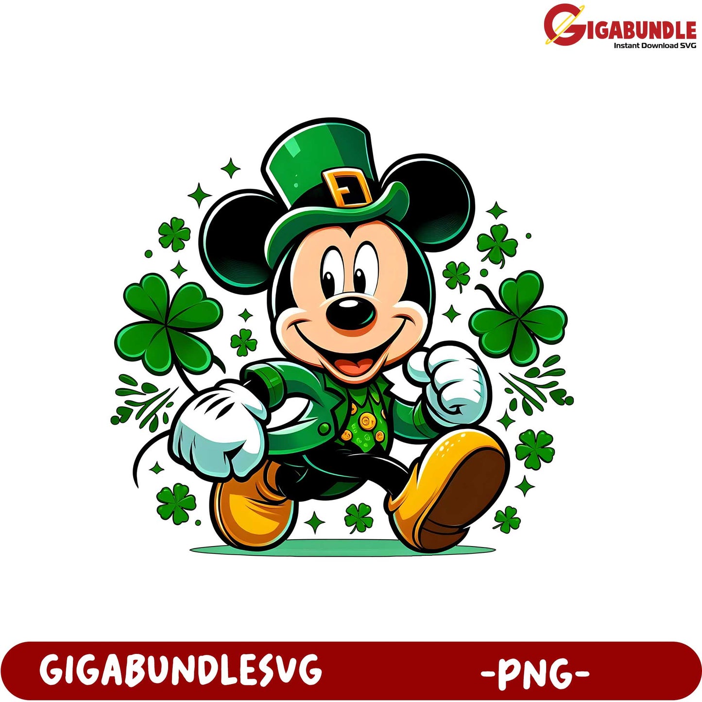 St. Patrick's Day Mickey Mouse PNG Clipart for Crafting Fun