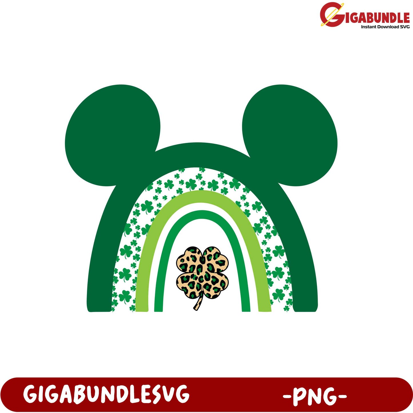 St. Patrick's Day Mickey Mouse Rainbow PNG Graphic Design