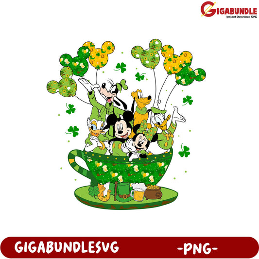 St. Patrick's Day Mickey Mouse and Friends PNG Clipart Design