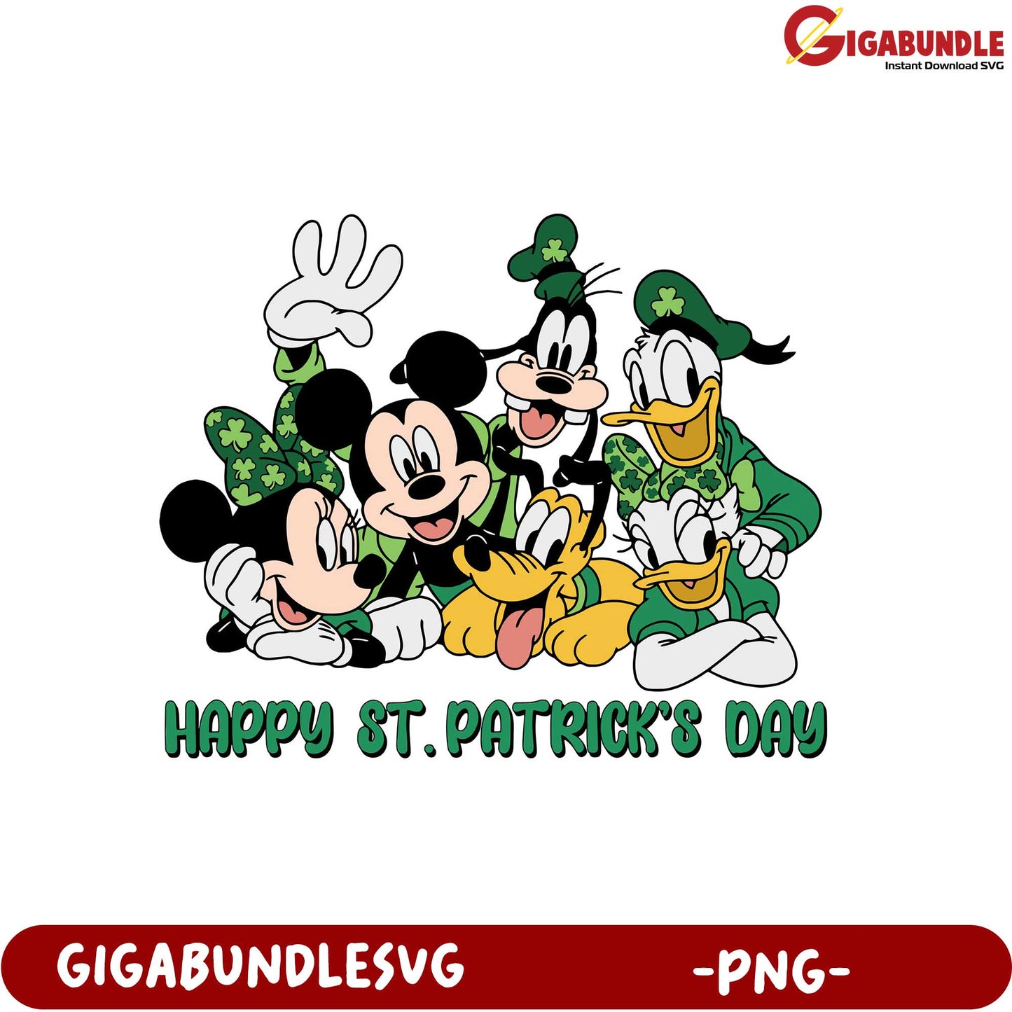 St. Patrick's Day Mickey Mouse and Friends PNG Design for Fun