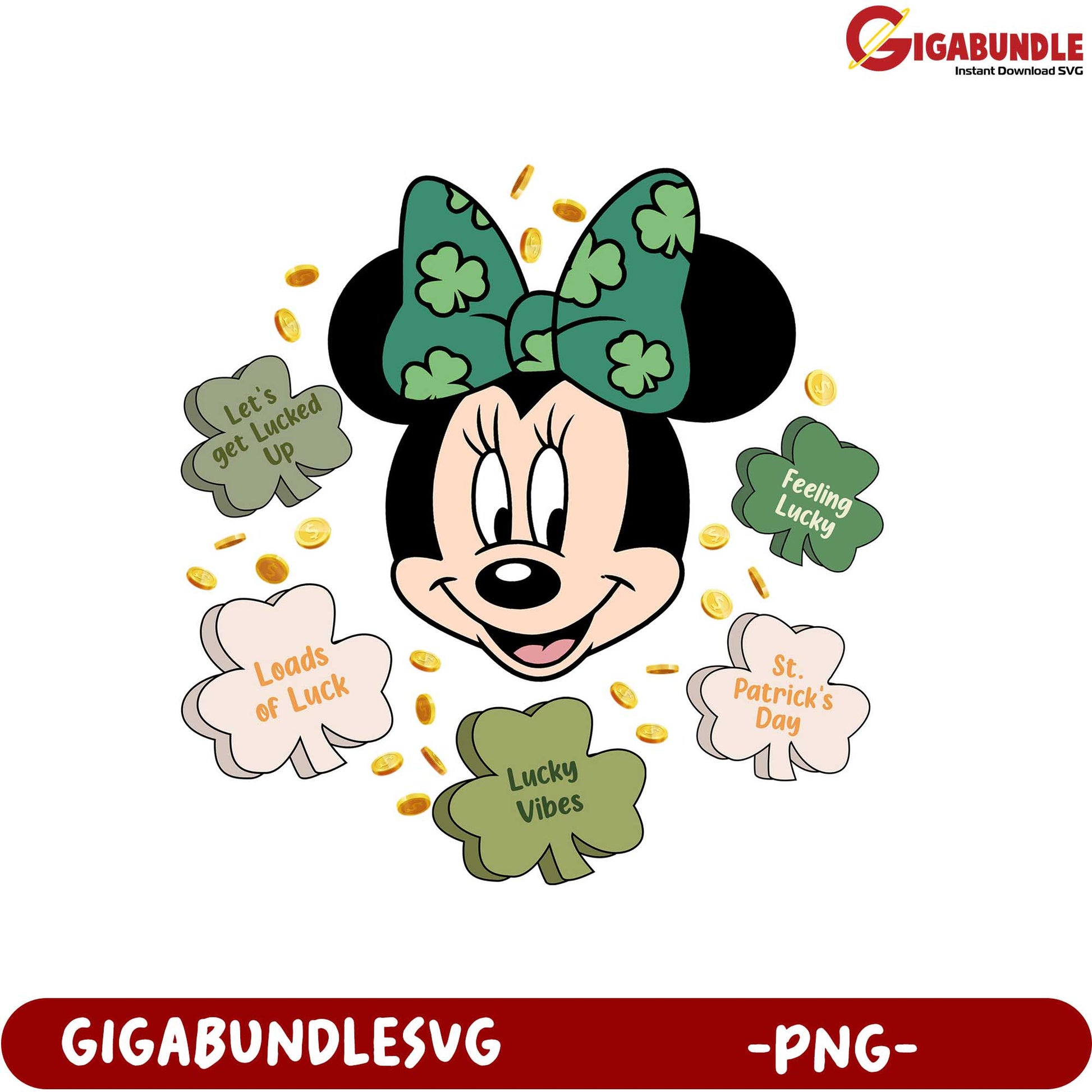 St. Patrick's Day Minnie Mouse PNG - Lucky Vibes & Cheer