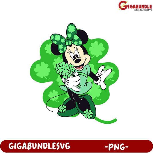 St. Patrick's Day Minnie Mouse PNG Clipart - Instant Download