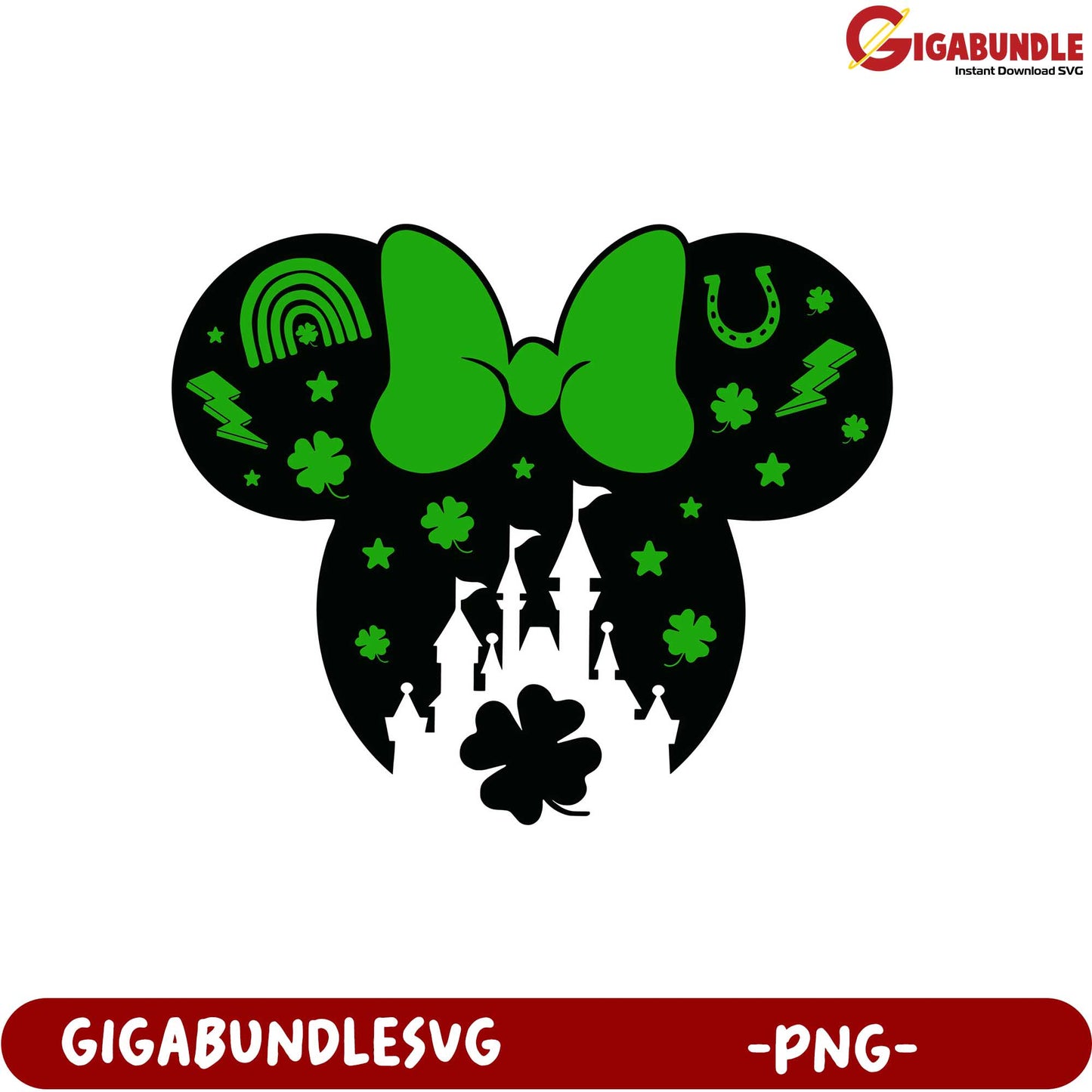 St. Patrick's Day Minnie Mouse PNG Design for Creative Projects